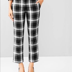 NEW Gap Black and White Checkered Tailored Crop Pants Wool and Polyester Blend.